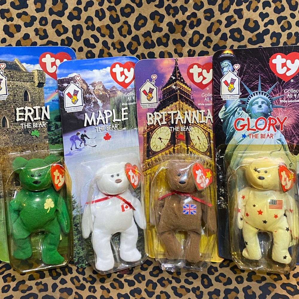 TY beanie babies. Extremely rare complete 4 piece collection.